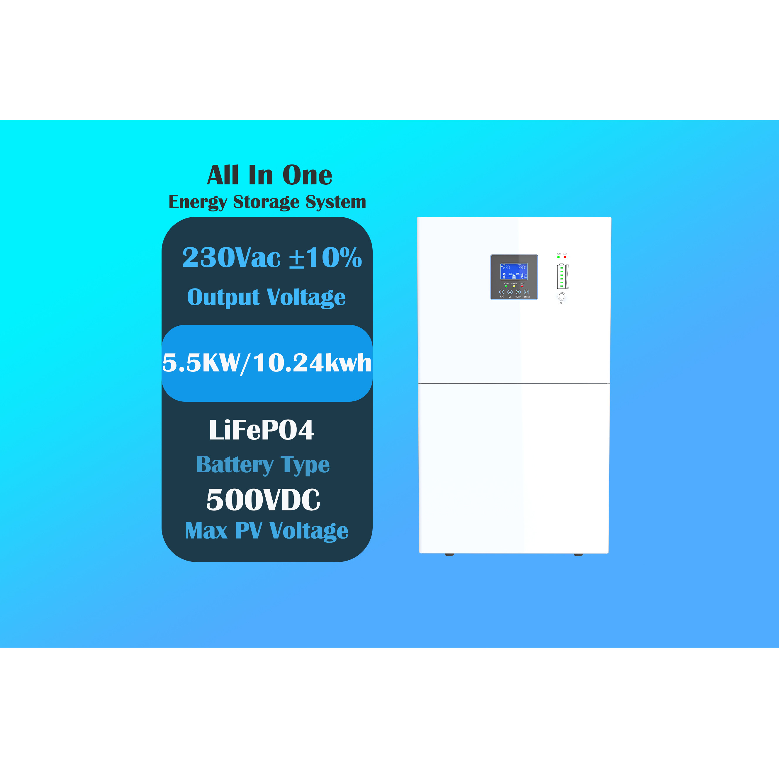 5.5KS10 All In One Energy Storage System Wall Mounted 5.5KW Hybrid ...